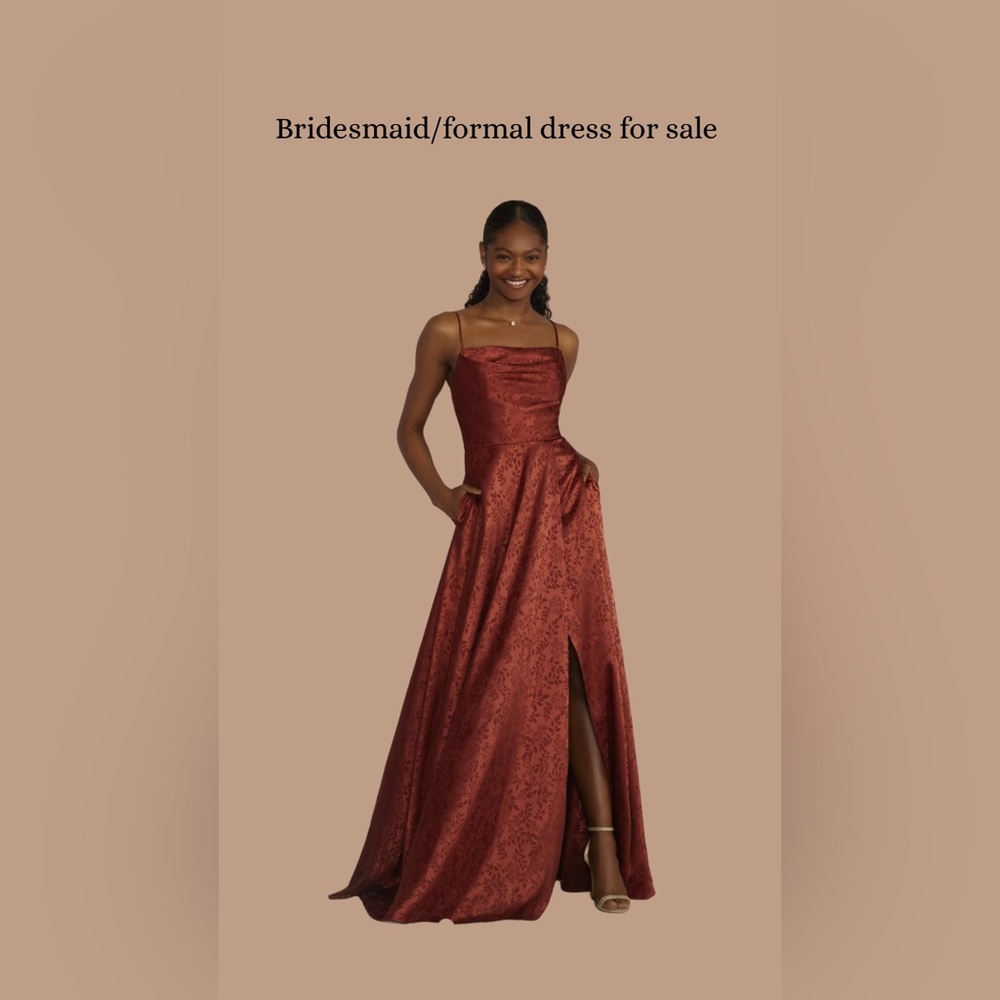 David's Bridal Cinnamon Slit Maxi Gown